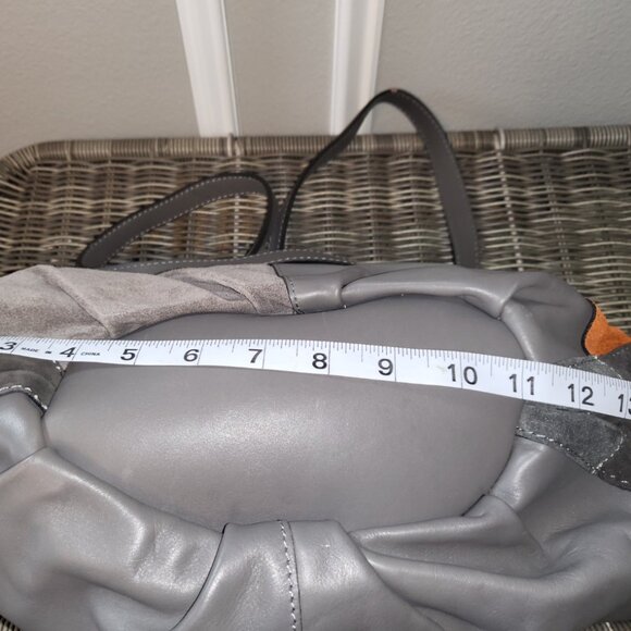 Innue Patchwork Leather Suede Italian Bag Hobo Style Purse Oversized - Picture 12 of 16